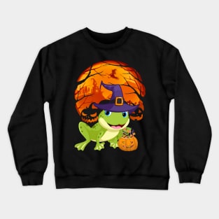 Frog pumpkin witch Crewneck Sweatshirt